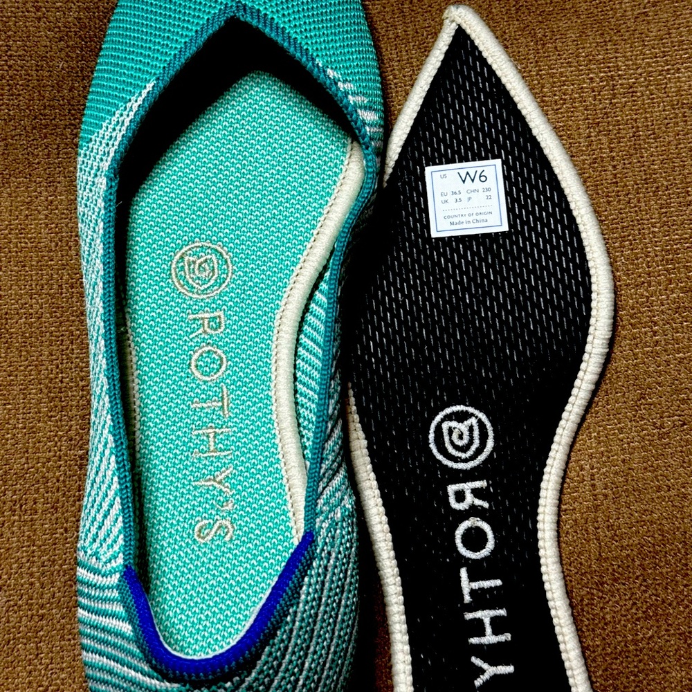 Rothy’s The Point Calypso Stripe, Size 6 - image 7